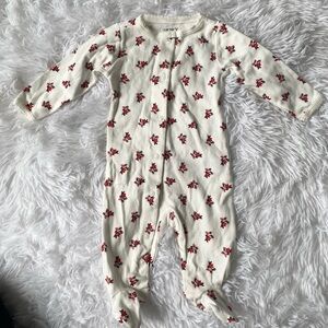 Carter's White and Red Floral Kids One Piece